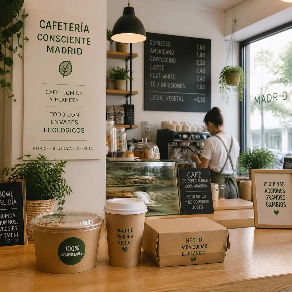 Vasos take away compostables