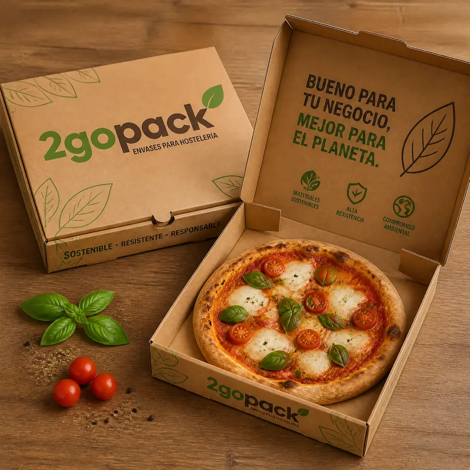 Cajas de pizza personalizadas con logo - 2GoPack Madrid