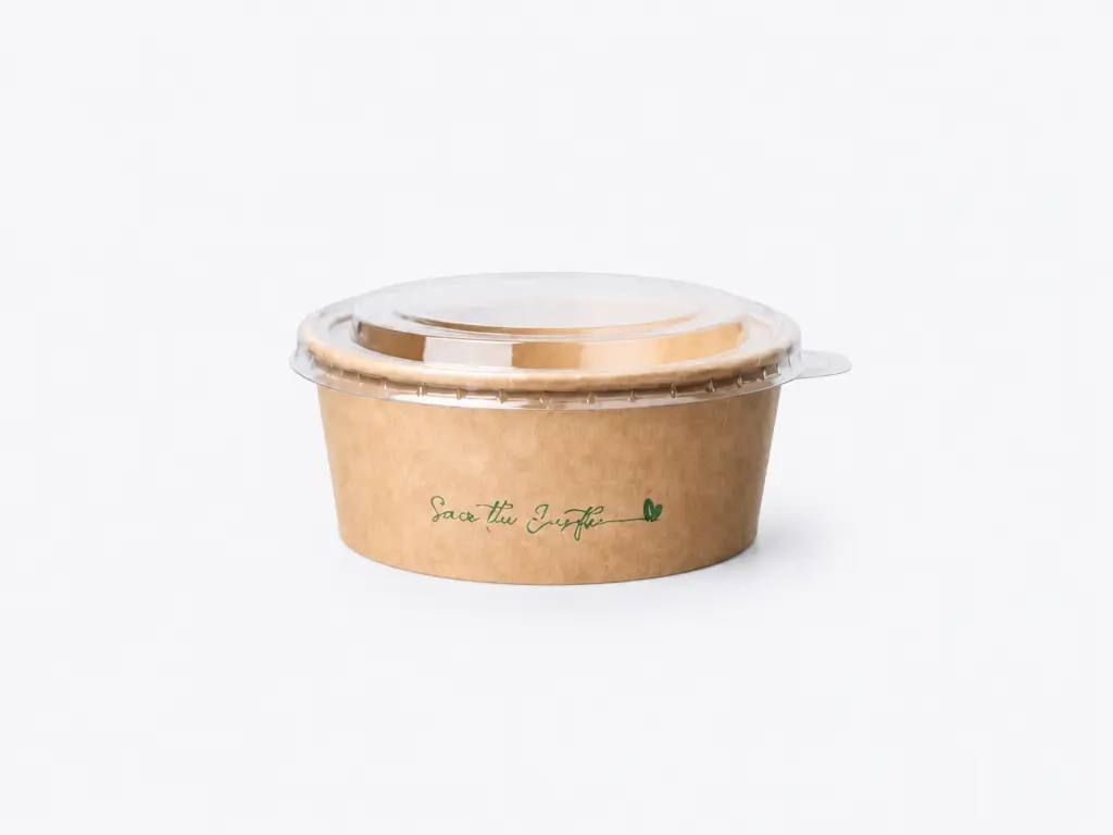 ENSALADERA CARTÓN KRAFT REDONDA 750ml + TAPA
